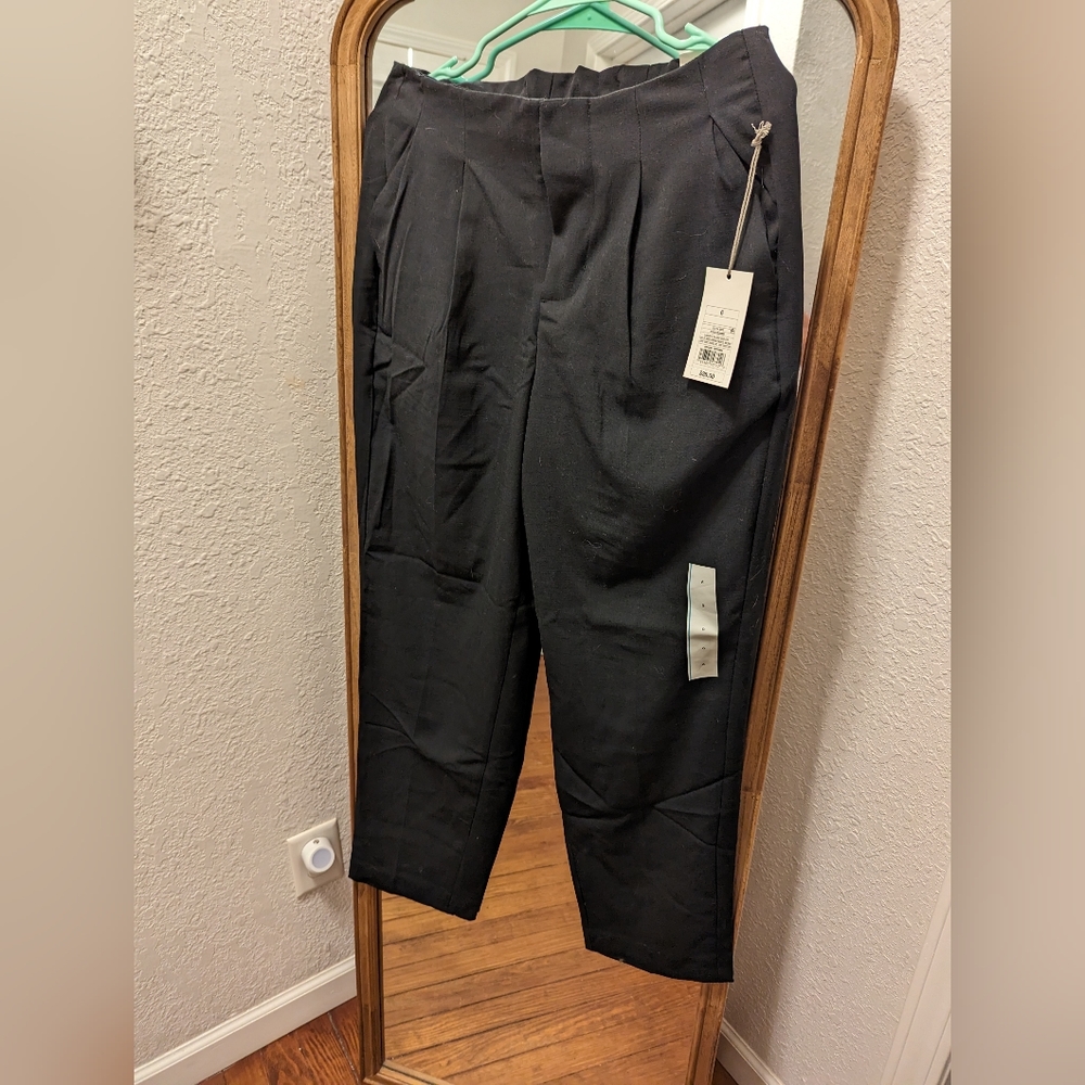 A New Day Black High-Rise Relaxed Fit Tapered Ankle Trousers -  Size 6